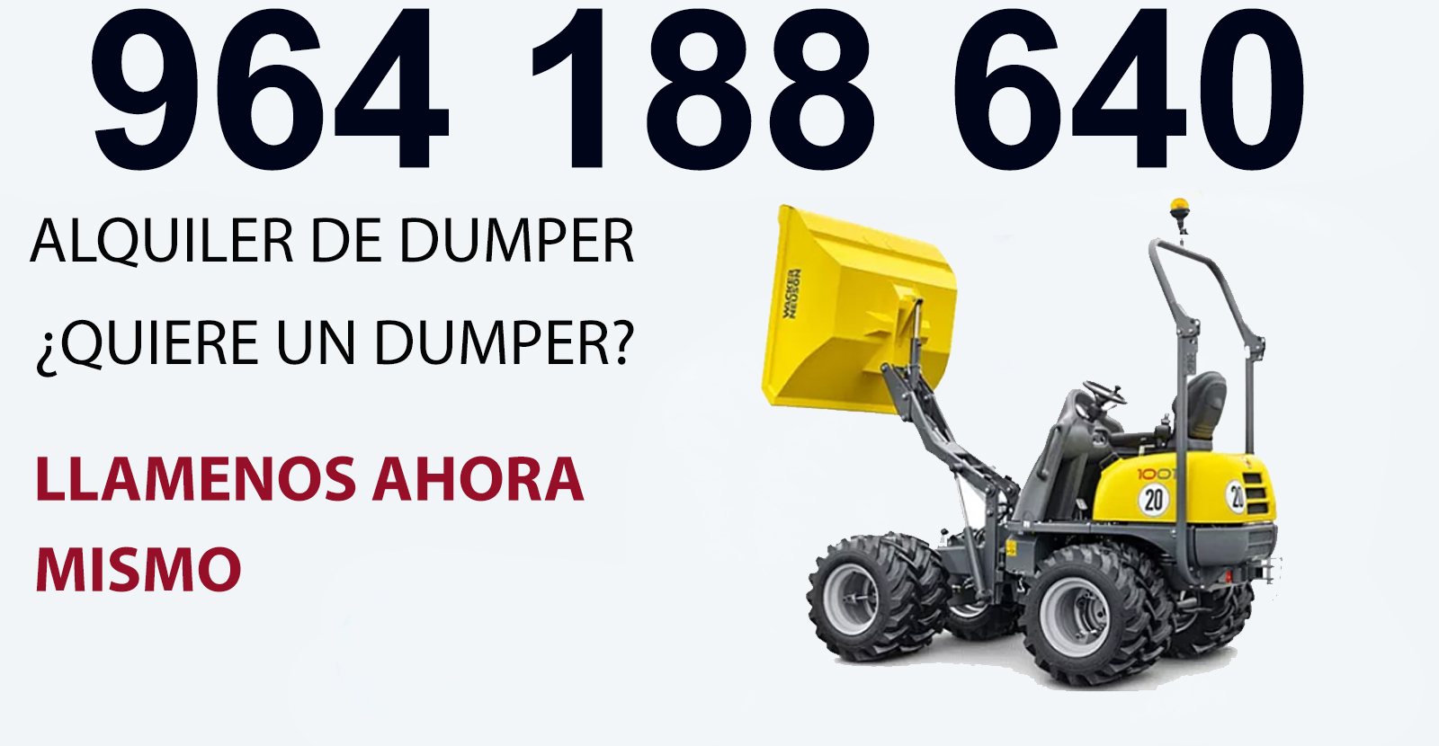 Maquina dumper de alquiler en Chert/xert